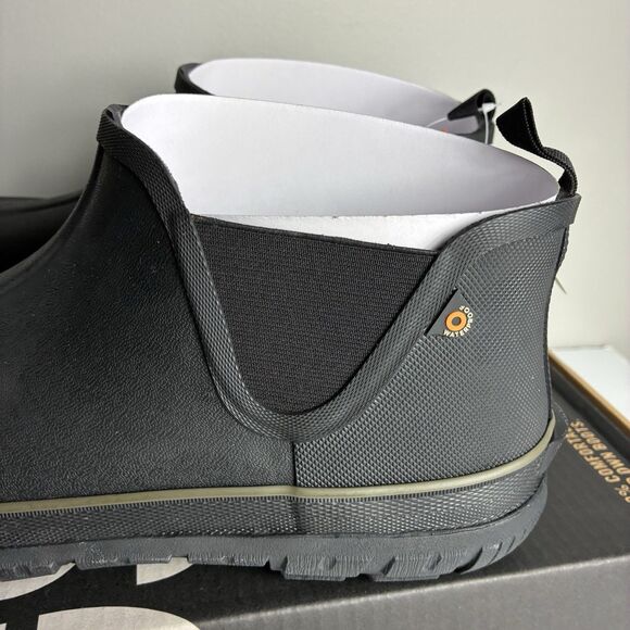 BOGS Mens Digger Slip On Work Boots US 13 EU 46 Black Round Toe Waterproof NIB - Picture 5 of 10